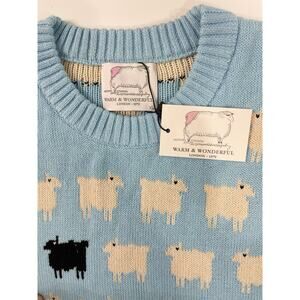 Warm&Wonderful Princess Diana Black Sheep Blue Sweater XL NWT